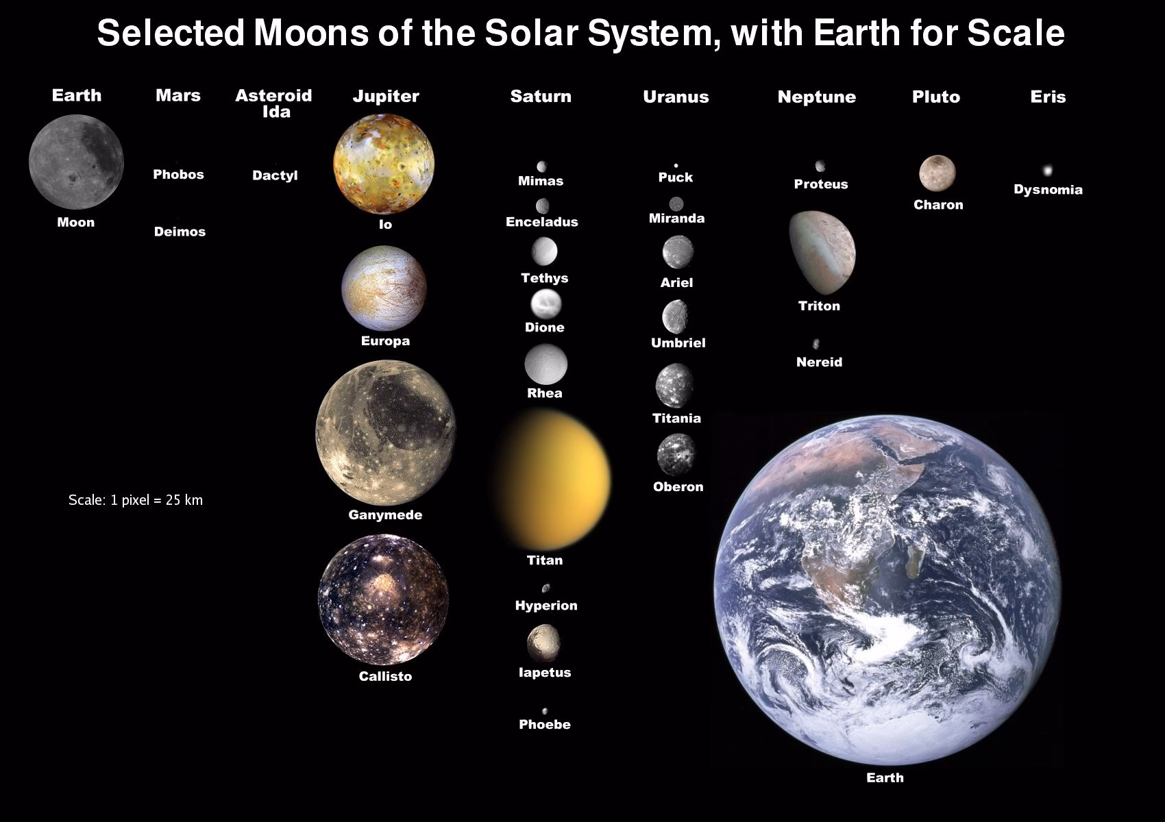 How to identify the largest moon in our solar system?
