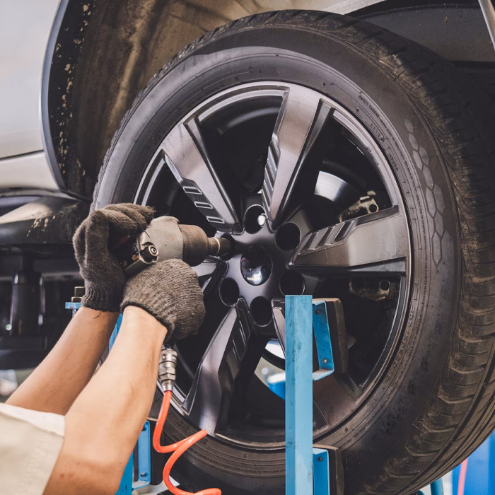 How does James automotive perform wheel alignment?