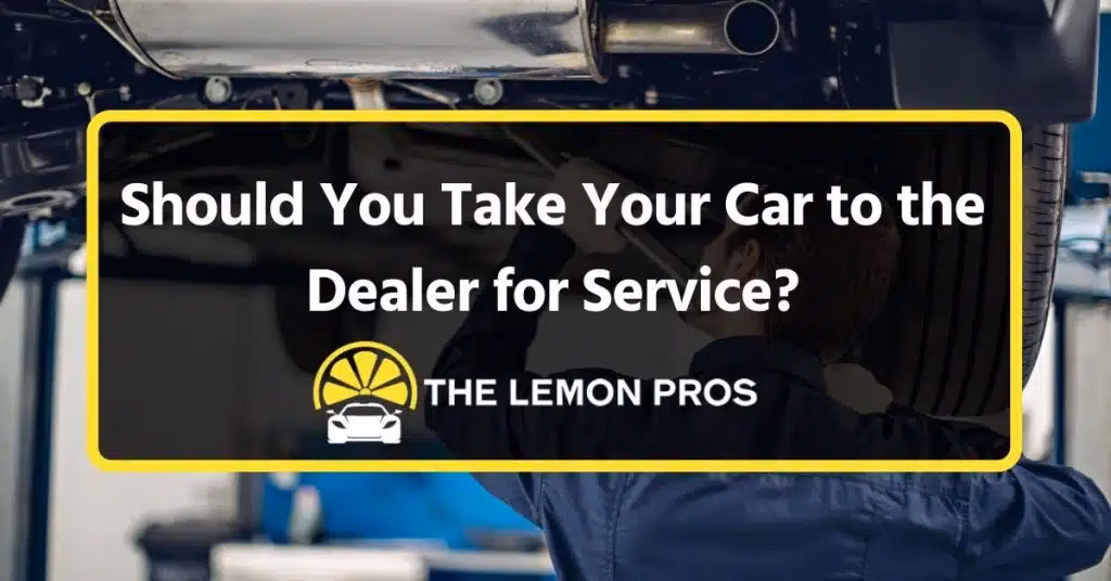 Should I use a main dealer for servicing?