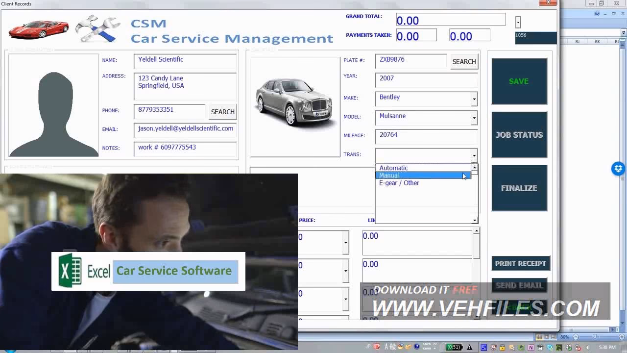 What is a vehicle-service-record Excel template?